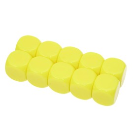 Shapenty 25mm Six Sided Blank Round Edged Acrylic Dice Cubes for Family Game DIY Number Letter Word Color Stickers Story Custom Dice Making Counting Party Favor, 10PCS (Yellow)