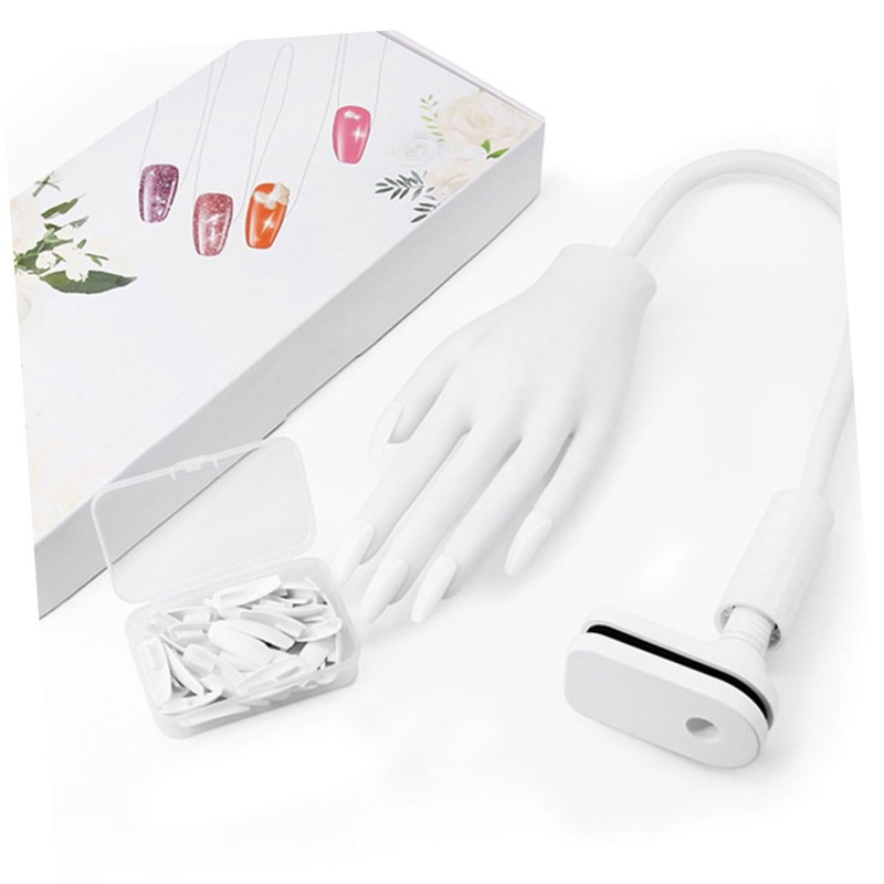 FOMIYES Realistic Fake Hand for Nail Practice Reusable Acrylic Training