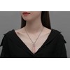 QINJIEJIE Collar de cuarzo rosa con piedras hexagonales reales y