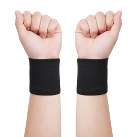 CINECE Wristband, Sweat Absorbent, Quick Drying, Antibacterial, Deodorization, Sports Band, Wrist Band, Sweatproof, Autumn, Winter, Solid, Breathable, Good Elasticity, Wrist Protection (3.1 inches (8 cm), Black)