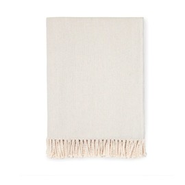 SFERRA Celine Herringbone, 100% Cotton Throw Blanket - Tin