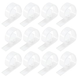12Pcs Table Cloth Clips for Outside Table, Transparent Plastic Tablecloth Clips for Indoor and Outdoor Use, Fits 1-3cm Thick Tables, Reusable Holders for Garden, Picnic, Party