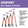 Zenport MV145-3PK Professional Tree Loppers, 1.25-Inch Cut, 20-Inch Long, 3-Pack,