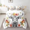 Erosebridal Highland Cow Floral Comforter Set 7 Piece King Size