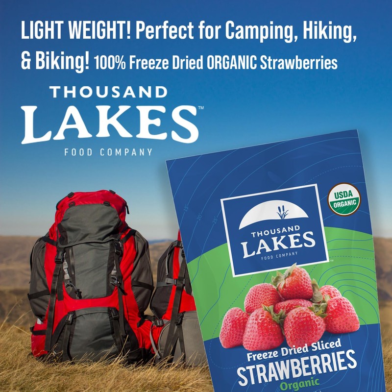 Thousand Lakes Freeze Dried Fruit - ORGANIC Strawberries 2-pack 1.1