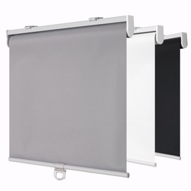 SHADEMOON Cordless Blackout Window Roller Shades, Pull Down Spring System Indoor Blinds, Room Darkening Waterproof UV Blocking Thermal Insulated Fabric for Home Office (Grey, Width 47", Height 72")