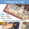 Falling in Art Natural Bristle Professional Paintbrush Set, 15PCS Long