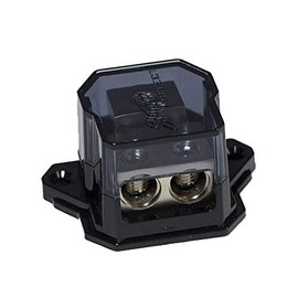 Stinger SELECT SSDB024 Power Distribution Block 1 x 1/0GA (50 mm²) Input to 2 x 4GA (25 mm²) Output 100% Brass with Protective Cover