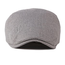 FREEBIRD99 Mens Newsboy Gatsby Flat Cap Solid Hunting Cabbie Driving Ivy Irish Hat (Grey)