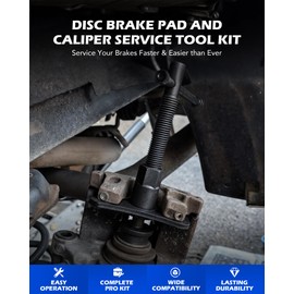 Orion Motor Tech Brake Caliper Wind Back Tool Kit, 24pc Brake Caliper Compression Tool Set with Thrust Bolt Assemblies Retaining Plates Caliper Hangers 18 Disc Adapters, Brake Caliper Tool, Blue Case