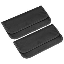 sourcing map Faraday Bag, RFID Signal Blocking Pouch Clamshell Wallet 7.87 Inch Anti-Tracking Anti-Theft Anti-Spying for Phone and Key Fob, Black