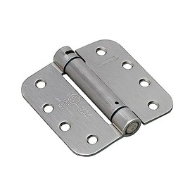 Richelieu 51822NBR Onward 4-inch (102 mm) Full Mortise Adjustable Spring Butt Hinge for Interior Entry Door, 5/8-inch Radius, Brushed Nickel Finish