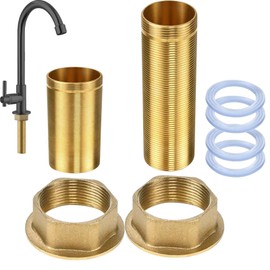 2 x Cold Water Tap Fittings Nipple Lock Nut WISIRENT, Tap Extended High M32 x 10 cm and M32 x 15 cm, Tap Extension with Threaded Pipe, Tap Extension Thread Pipe