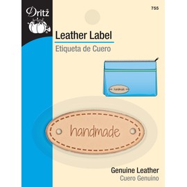 Dritz 755 Oval Leather Label, "handmade"