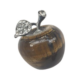 Sunshcat Natural Tiger's Eye 1.18 Inchs Apple Crystal and Healing Stone Statues,Room Decoration Christmas Decorations Thanksgiving Gifts Office Gifts Collectibles
