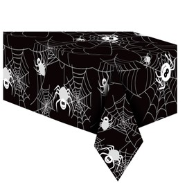 Jwssor Halloween Tablecloth,274x130cm Waterproof Spider Tablecloth for Halloween Party Decoration