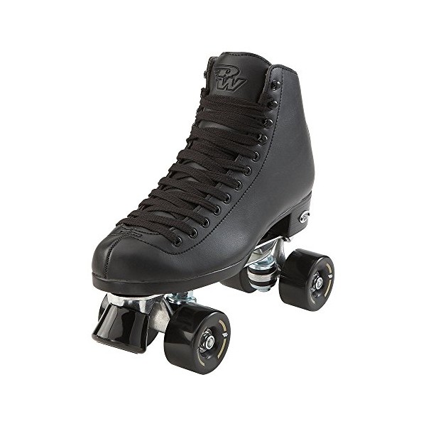 Riedell Skates - RW Wave - Quad Roller Skates for Indoor/Outdoor | Black | Size 5 |