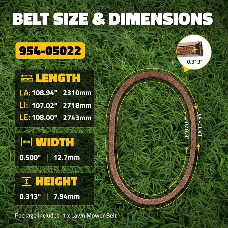 Beltchoice 954-05022A Deck Belt Replacement for 46" Mower Deck, Kevlar