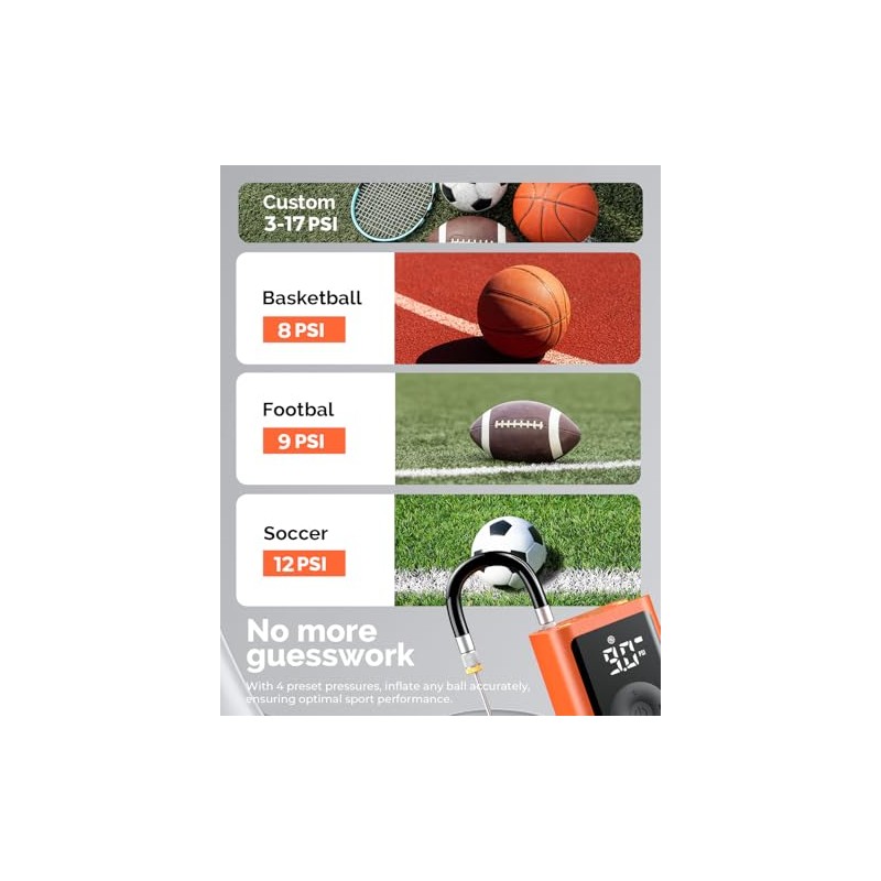 ETENWOLF P300 Plus Electric Ball Pump for All Sports