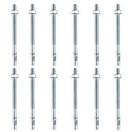 Set of 12 Bolt Anchors, Heavy Duty Dowels, M10 Metal Heavy Duty Anchor, Concrete Anchor, Galvanised for Railings, Windows, Curtain Walls, Machines, Beams (M10 x 110 mm)