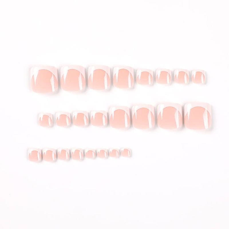 Clataly 24 Pieces Square Crystal Flowers Fake Nails Polished Toe