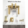 Champagne Bronze Door Knobs, Satin Brass Golden Interior Door Handles