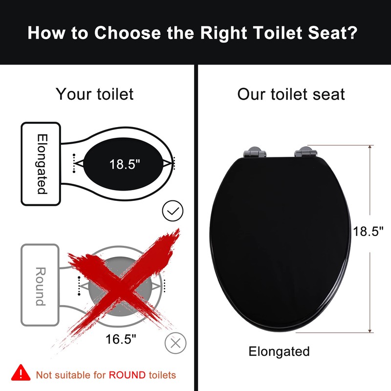 Angel Shield Toilet Seat with Zinc Alloy Hinges Quiet-Close Quick-Release