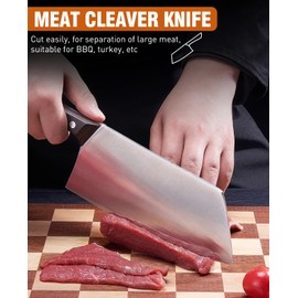 Naitesen 2PCS Cleaver Knife Set, Meat Cleaver & Nakiri Vegetable Knife
