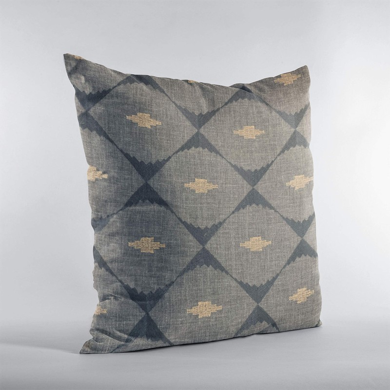 Plutus Brands Blue Plutus Cubes Diamond Luxury Throw Pillow 16