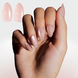 Celebritips Uñas Postizas Decorativas | Uñas Cortas Almendradas, Reutilizables | 16 Tamaños - Kit De 32 Uñas Con Pegamento De Fijación Extrafuerte Y P