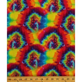 Cotton Rainbow Tye Dye Rainbows Tye Dyes Colorful Cotton Fabric Print by The Yard (118037)