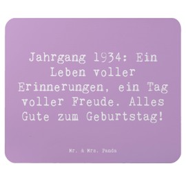 Mr. & Mrs. Panda Mauspad Spruch 1934 Geburtstag - Geschenk, Glückwünsche zum Geburtstag, Designer Mauspad, Büroausstattung, PC Zubehör, Gebursdatum,