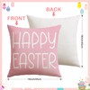 Artscope Happy Easter Rabbit Eggs Throw Pillow Covers 18x18 Inch