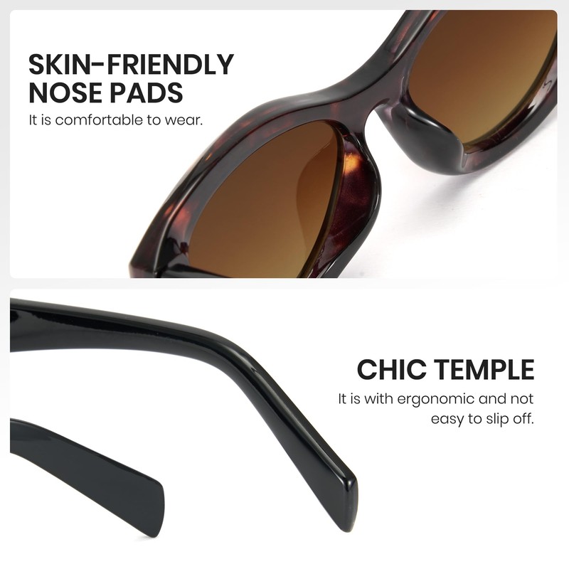 Cyxus 1185 Women's Sunglasses, Cat Eye Frame, Ultra Lightweight, Small