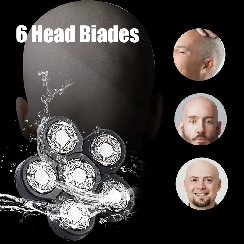 6 Head Shaver Replacement Razor Heads for Many Brands Bald