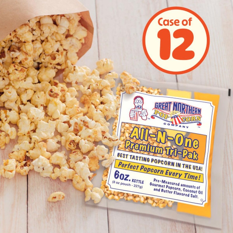 Case of 12 Popcorn Packs - All-In-One Kit with 6-Ounces