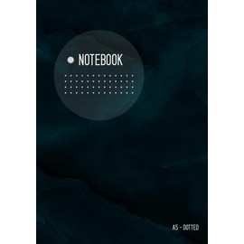 Dotted Notebook A5: Journal Notebook Marble Teal Black, Light Circle Design, Blank, Dot Grid, Mesium, Soft Cover, Numbered Pages, No Bleed