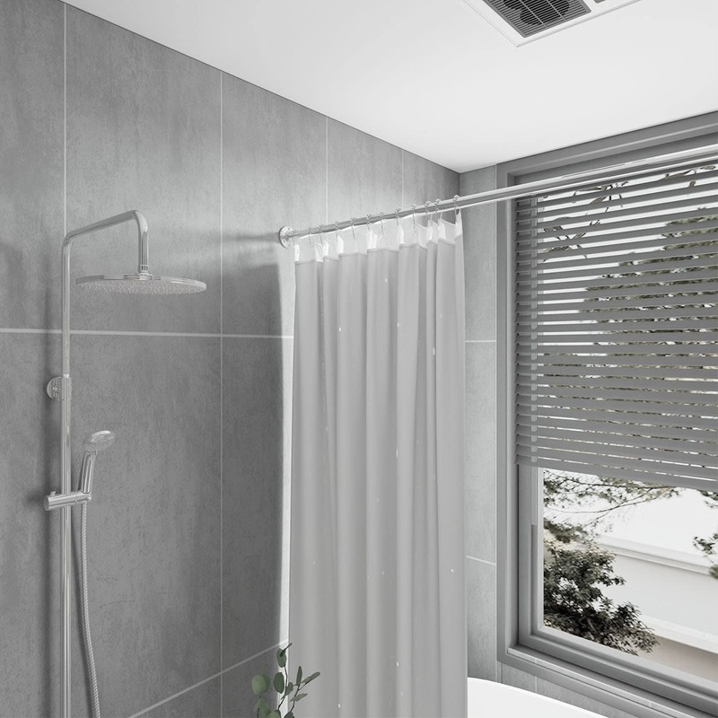 Naiture 60" Heavy-Duty Straight Shower Curtain Rod, Rustproof Stainless Steel