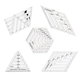 Oenothera 5 Pieces Cutting Craft Ruler DIY Tools, Quilting Ruler Plastic, Acrylic Sewing Accessories, Transparent Quilting Ruler Set for Quilting, DIY Fabric Crafts