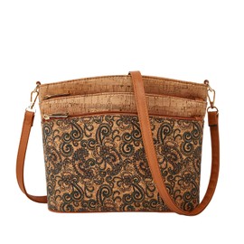 Tuokrisa Natural cork shoulder bag handbag vintage crossbody shoulder bag