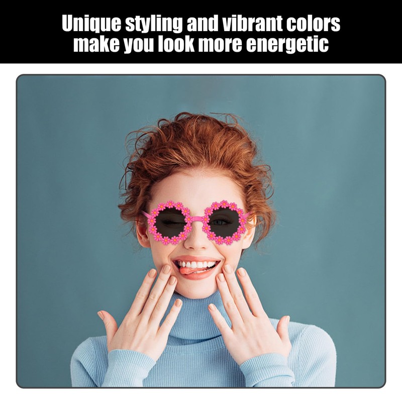 TVSVKWE 6 Pieces Of Small Flower Sunglasses, Creative Design Glasses,