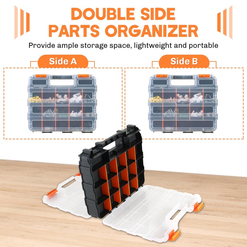 weyleity Small Parts Organizer | Storage Case Tools Box Organizer