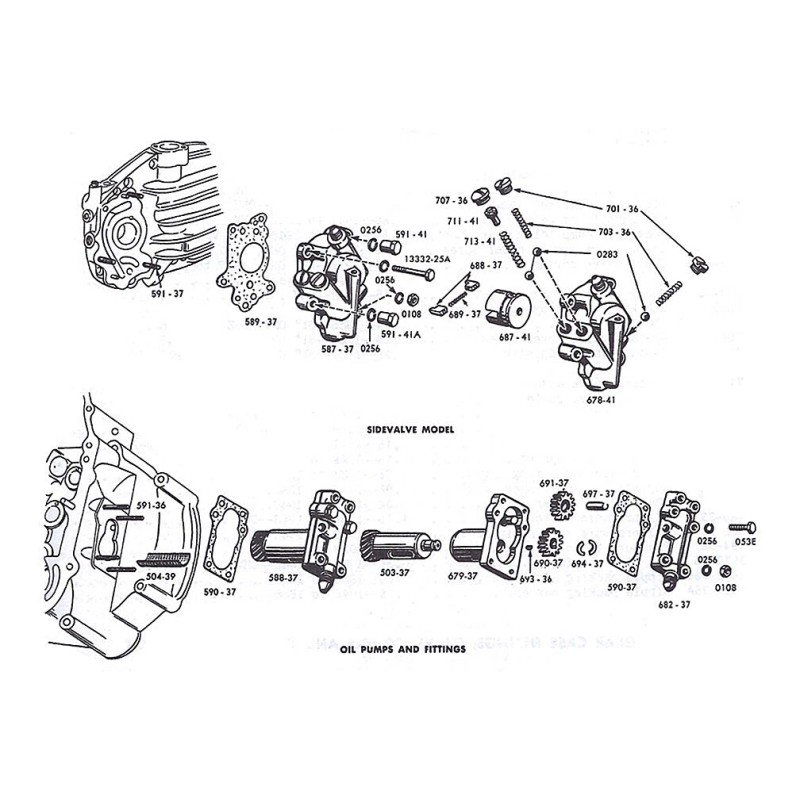 AAOK Parkerized OIL PUMP MOUNTING HARDWARE 1937 - 1948 Harley