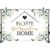 Mocsicka Housewarming Backdrop 7x5ft Home Sweet Home Greenery Eucalyptus Leaves