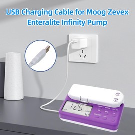 Ousaly USB Power Charging Cable Compatible with Moog Zevex Enteralite Infinity Pump Compatible with Infinity Pump Power Cord (Power Cord Length 118 inches White)