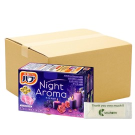 Kao Bub Night Aroma Carbonated Bath Salt, Pack of 12 (4 Types x 3 Tablets) + Kunutonn Original Logo e Bonus