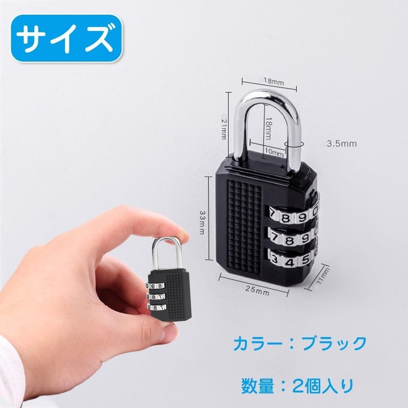 Padlock Dial 3 Digit Dial Lock Small Auxiliary Lock Anti-Theft