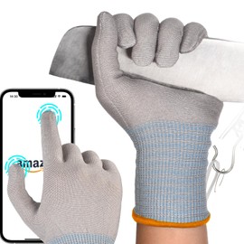 dinopro Cut Resistant Gloves,Food Grade Touchscreen Level 5 Mandoline Gloves,Washable Protection for Kitchen Meat Cutting, Oyster Shucking, Fish Filleting, Wood Working (1, Medium)