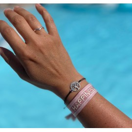 Selfmade Jewelry Fabric Bracelet Love Bracelet in Pink - Woven Friendship Bracelet, Ideal Small Gifts for Women, Unique Gift for Women, Polyester, No Gemstone