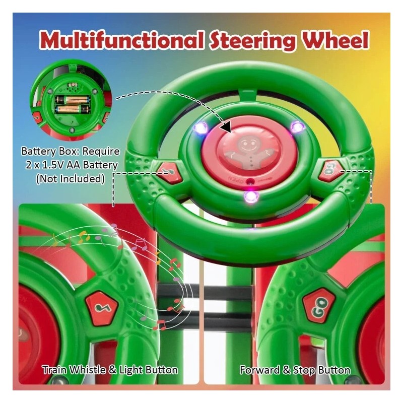 Costway 6V Battery Powered Kids Ride On Electric Train Set